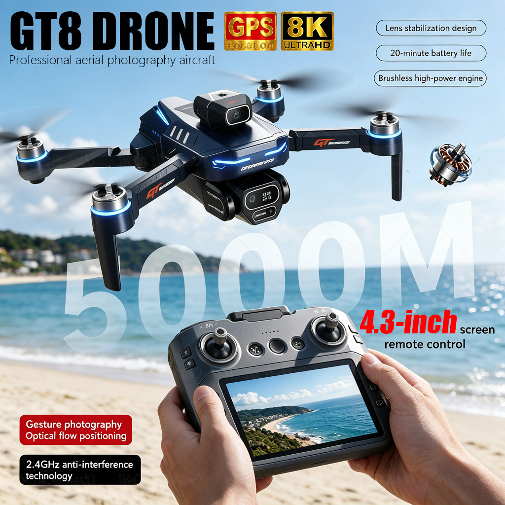 NUOVO Drone RC GT8 HD 4K Profe - Drone Gimbal Brushless recensione e prezzo